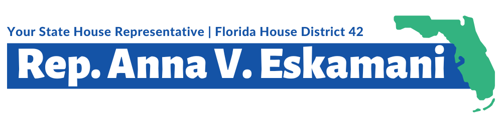 Anna Eskamani Logo in Blue with Green Florida 