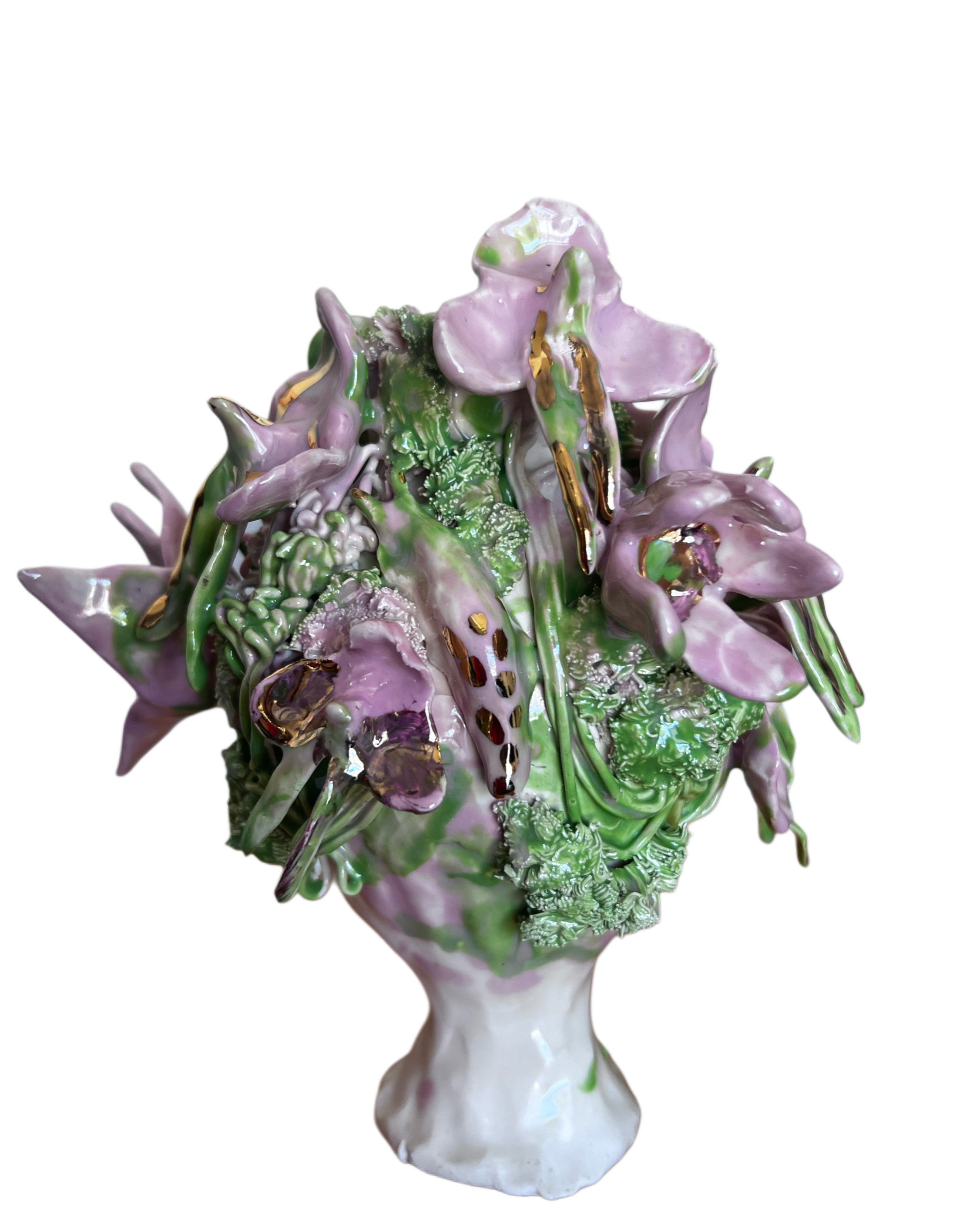 Purple floral bouquet ceramic 