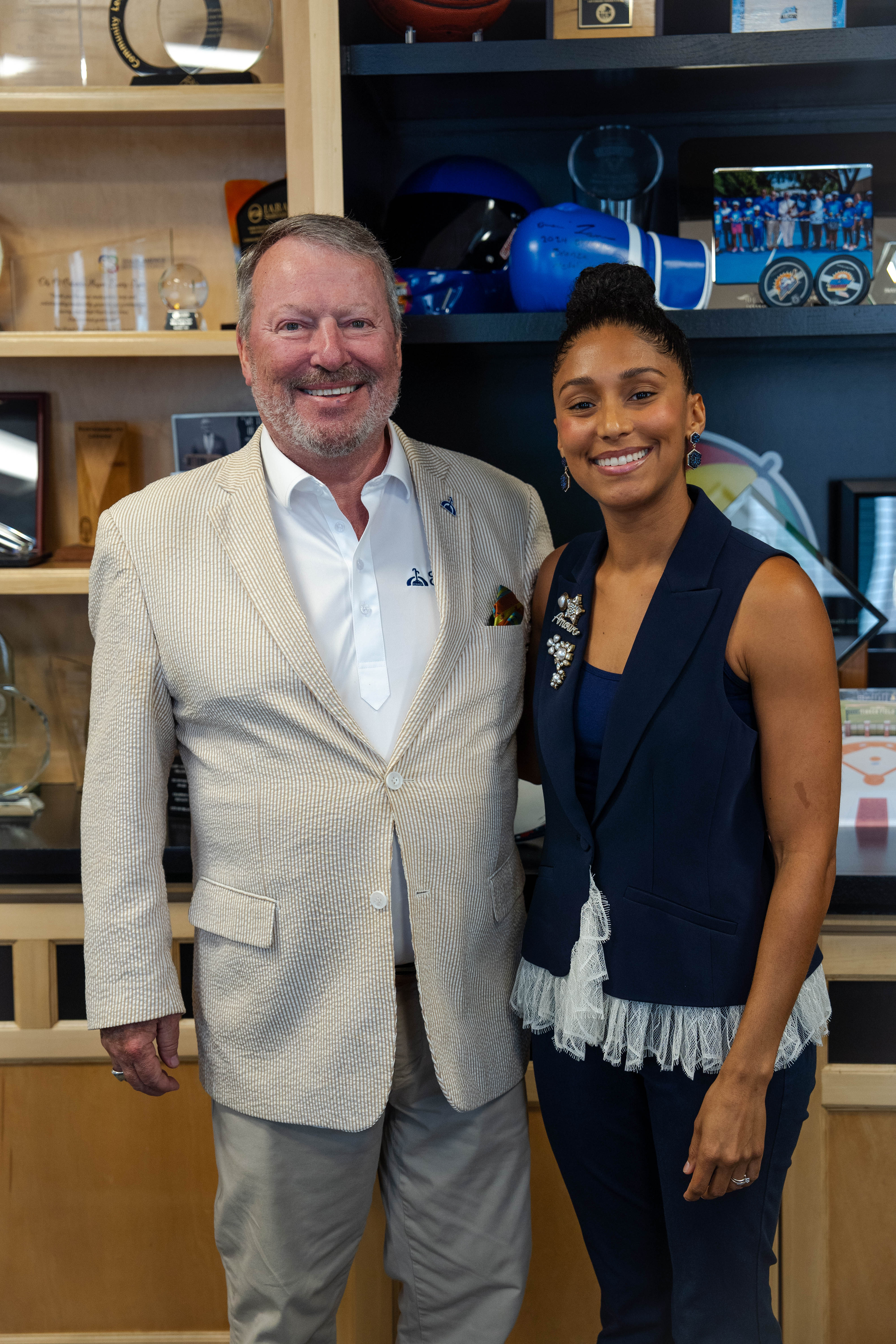 Mayor Dyer posing with Poet Laureate Camara Gaither