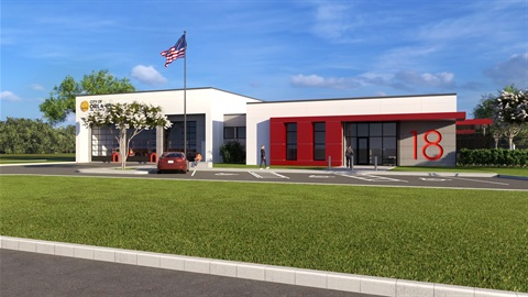 Rendering of Fire Station 18