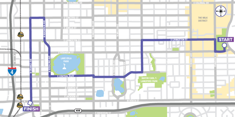Map of route for Bike to Work Day