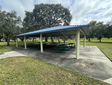 Photo of a large pavilion at the Hankins Park Neighborhood Center.