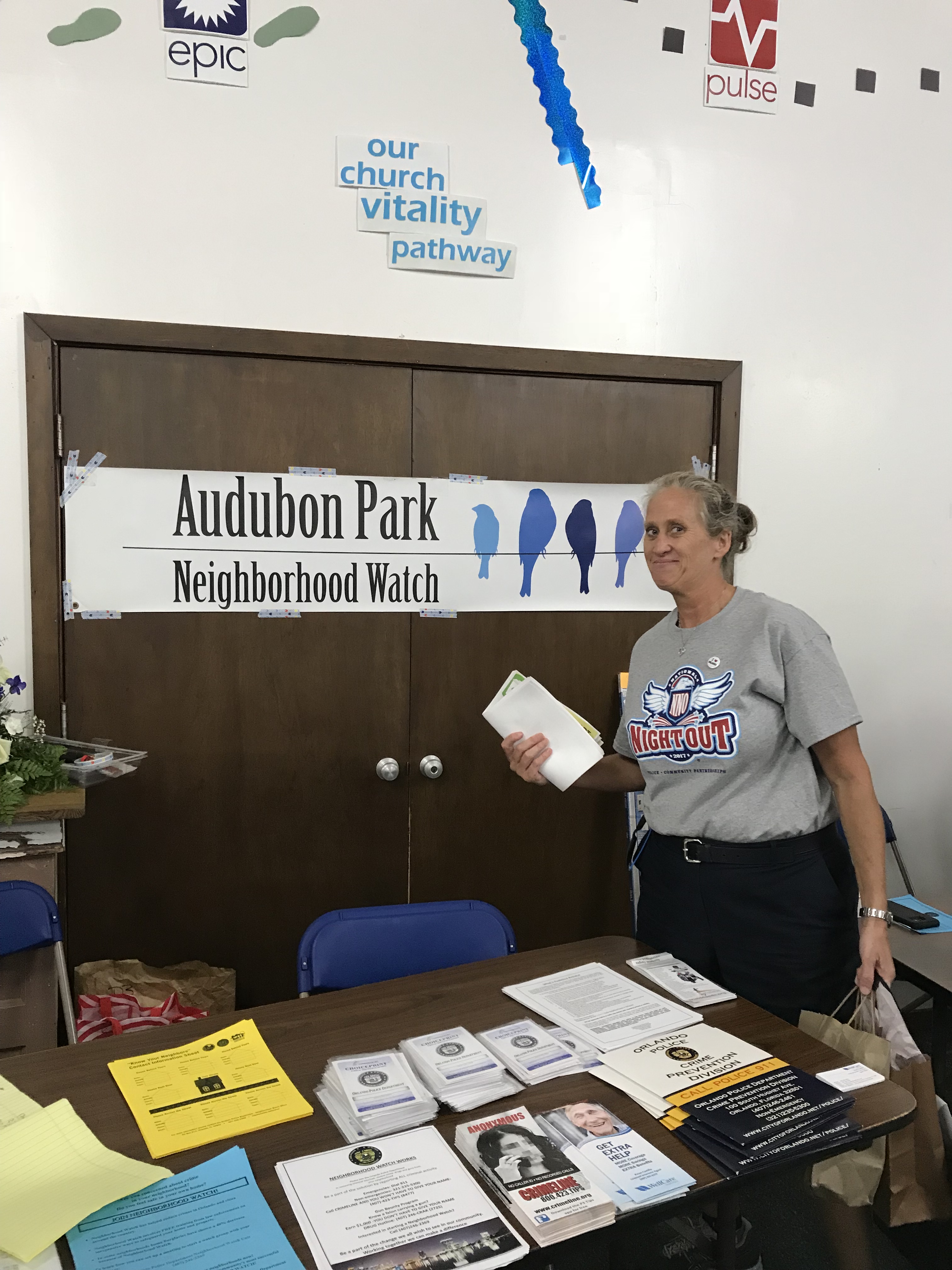 Audubon Park Neighborhood Watch informational table